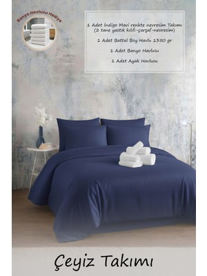 Moon Secret %100 Saten Premium Nevresim ve Havlu Seti 12 Farklı Renk Seçeneği 4 Parça Set 1