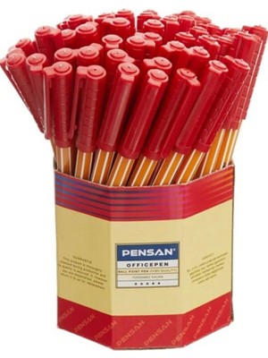 Pensan Tükenmez Kalem 1010 Kırmızı 60'lı