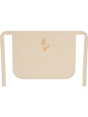 %100 Pamuk Hambez Çocuk Mutfak ve Etkinlik Önlüğü - 6-8 Yaş - Nakışlı Çift Kat