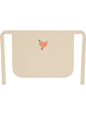 %100 Pamuk Hambez Çocuk Mutfak ve Etkinlik Önlüğü - 2-4 Yaş - 40X30 cm - Nakışlı Çift Kat
