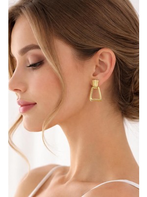 New Obsessions Altın Çelik Mini Tokmak Küpe