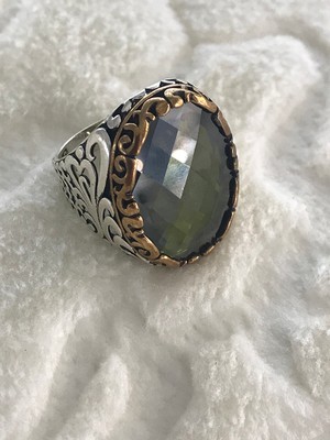 Canka Yeşil Zirkon Taşlı 925 Ayar Erkek Gümüş Yüzük