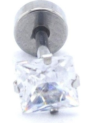 Bz Burgu Zincir 316L Çelik Zirkon Baget Taşlı Piercing PRC-188