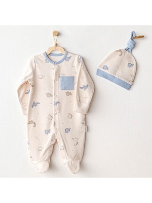 Andywawa AC25919 Romper Hat Set Dino Bebek Tulum Takım Beige