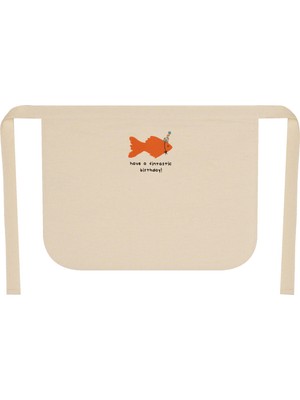 %100 Pamuk Hambez Çocuk Mutfak ve Etkinlik Önlüğü - 2-4 Yaş - 40X30 cm - Nakışlı Çift Kat