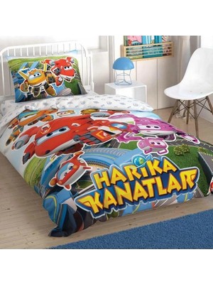 Taç Harika Kanatlar Super Team Pamuk Nevresim Takımı Yorgan Yastık