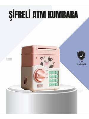 Epilons Pembe Elektronik Şifreli Otomatik Para Çeken Atm Kumbarası