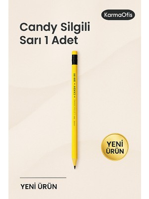 KarmaOfis Candy Silgili Kurşun Kalem Sarı - 1 Adet