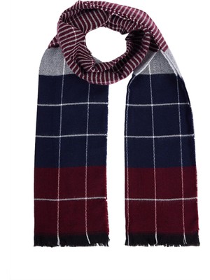 Tudors Erkek Kışlık Atkı Desenli Lacivert ve Bordo Renk Seçenekleriyle