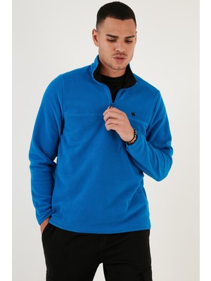 Trender Yarım Fermuar Polar Erkek Sweat 6001 Saks