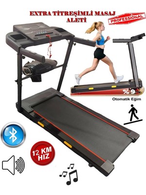 Reidan KB-700 Titreşimli Dijital Ekranlı Koşu Bandı Bluetootlu Eğimli 2hp 12KM Koşu Egzersiz Bandı Portatif Katlanabilir