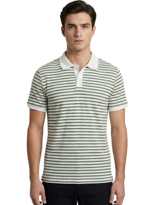 Trender Gipeli Waffle Yarım Patlı Yakalı Erkek T-Shirt 4053 Nefti