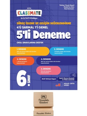 Okyanus Yayınları Okyanus 6. Sınıf Classmate Süreç Izleme ve Gelişim Değerlendirme 5’li Deneme + Telefon Standı
