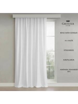 Groster Spor Beyaz Saten Güneşlik A++ Kalite!