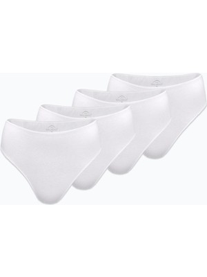 Malabadi Kadın Beyaz 4 lü Paket Modal Yüksek Bel String Tanga 4M178 178