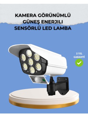 Nilavia Kamera Görünümlü Solar LED Lamba Hareket Sensörlü Uzaktan Kumandalı Bahçe Du - AL002A-61S2V