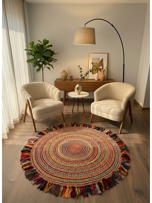 Rose'n Home JÜT-RV410 Elde Dokuma Doğal Jüt Hasır Halı