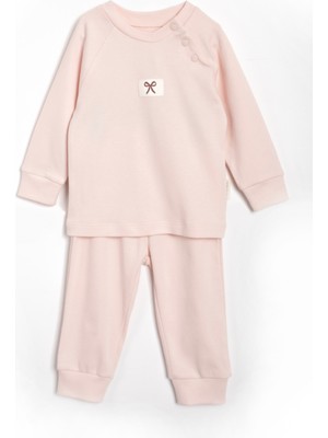 Vauva İkili Takım Kız Erkek Bebek Çocuk Nakışlı Pijama Takımı