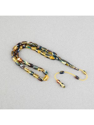 Lapisdo Arizona Katalin Sistemli Kapsül Kesim 8X12MM Tesbih - Sarı Siyah