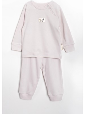Vauva İkili Takım Kız Erkek Bebek Çocuk Nakışlı Pijama Takımı