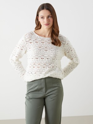 Lc Waikiki Yeni Sezon Bisiklet Yaka Ajurlu Kadın Triko Kazak