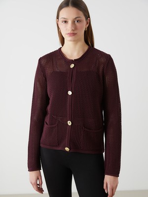 Lc Waikiki Yeni Sezon Bisiklet Yaka Ajurlu Kadın Triko Hırka