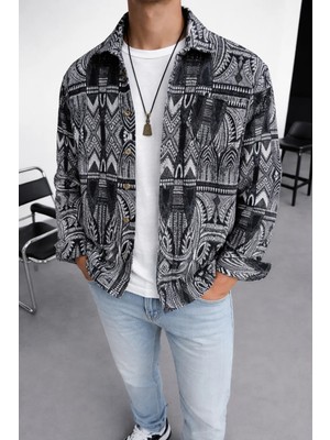 Oversman Oversize Bohem Pamuk Kaşe Gömlek