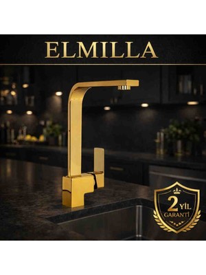 Elmilla Gold Kare Lavabo Bataryası