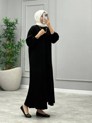 Fitil Görünümlü Triko Elbise