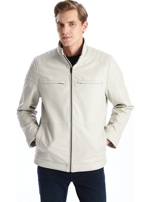 Lc Waikiki Yeni Sezon Standart Kalıp Dik Yaka Erkek Deri Görünümlü Ceket