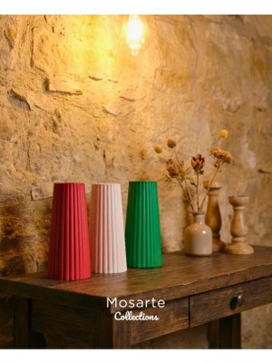 Mosarte Ribbed Yivli Tasarım Modern Dekoratif Vazo 3'lü