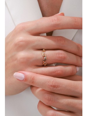 Oroline Kuyumculuk 14 Ayar Modern Dokunuşlara Sahip Trend Minimal Kadın Altın Yüzük