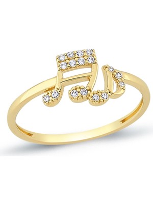 Oroline Kuyumculuk 8 Ayar Müzik Notası Desenli Altın Yüzük