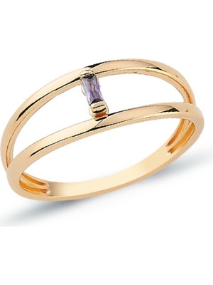 Oroline Kuyumculuk 8 Ayar Altın Geometrik Taşlı Yüzük