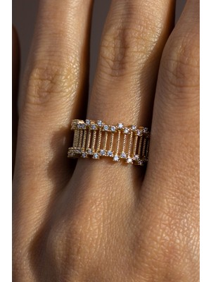 Oroline Kuyumculuk 14 Ayar Dantel Desenli Altın Kadın Yüzük