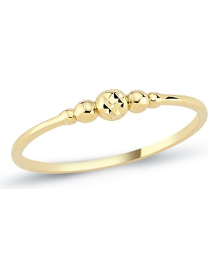 Oroline Kuyumculuk 8 Ayar Top Desenli Minimal Kadın Yüzük