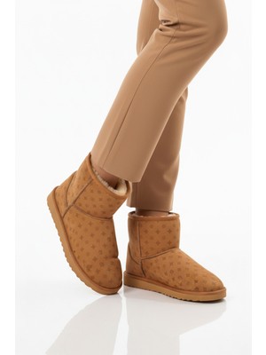 Pierre Cardin Taba Süet Içi Kürklü Soğuğa Dirençli Kadın Bot PC-55394 Z