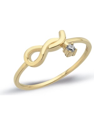 Oroline Kuyumculuk 8 Ayar Sonsuzluk Düğümü Tektaş Altın Yüzük