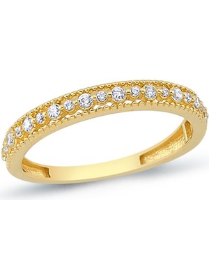 Oroline Kuyumculuk 8 Ayar Taşlı Şık Kadın Altın Yüzük