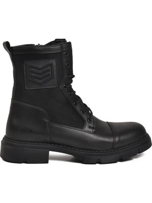 Conteyner Siyah Bağcıklı Polarlı Kaymaz Taban Erkek Bot 638 M