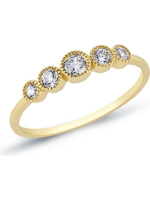 Oroline Kuyumculuk 14 Ayar Trend Taşlı Kadın Altın Yüzük