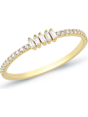 Oroline Kuyumculuk 8 Ayar Sıra Taşlı Altın Kadın Eklem Yüzük