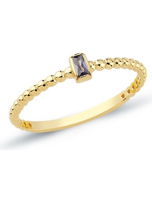 Oroline Kuyumculuk 8 Ayar Altın Baget Taşlı Kadın Yüzük