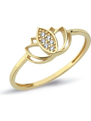 Oroline Kuyumculuk 8 Ayar Lotus Çiçek Kadın Altın Yüzük