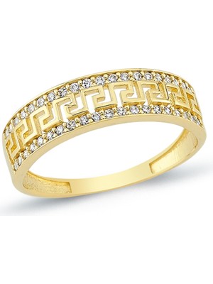 Oroline Kuyumculuk 14 Ayar Motifli Şık Kadın Altın Yüzük