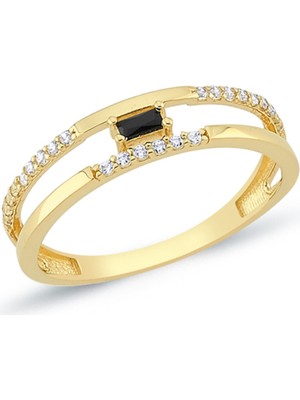 Oroline Kuyumculuk 14 Ayar Trend Taşlı Kadın Altın Yüzük