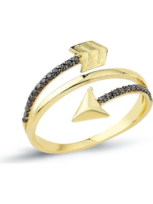 Oroline Kuyumculuk 8 Ayar Altın Ok Uçlu Taşlı Yüzük