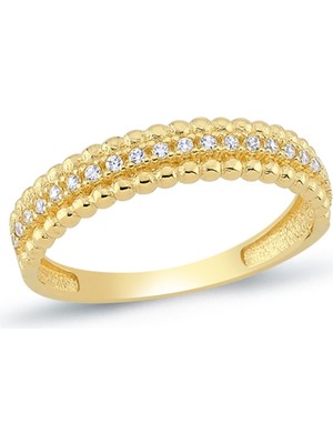 Oroline Kuyumculuk 14 Ayar Trend Taşlı Kadın Altın Yüzük