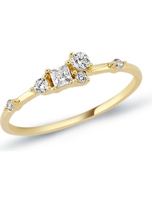 Oroline Kuyumculuk 14 Ayar Taşlı Kadın Altın Eklem Yüzük