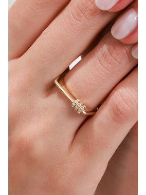 Oroline Kuyumculuk 14 Ayar Şık ve Hafif Minimal Altın Kadın Eklem Yüzük